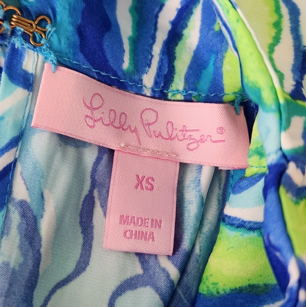 Lilly Pulitzer Blue Swirl Oyster Halter Jumpsuit - Picture 7 of 9